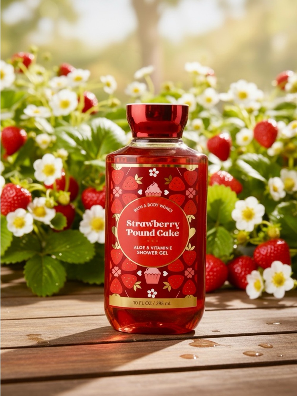 Bath & Body Works Strawberry Pound Cake Shower Gel - Red - Picture 1 of 1